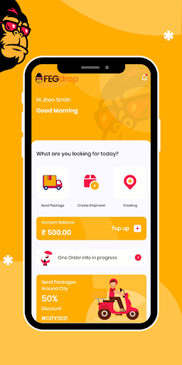 Android application Fegdrop - Courier Service screenshort