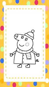 描き方 Peppa Pig ぬりえ、ゲーム