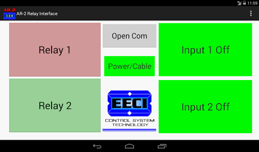 AR-2 USB Relay Control App Screen 2