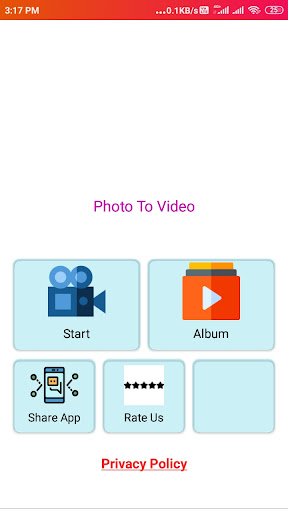 Android application photo to video converter screenshort