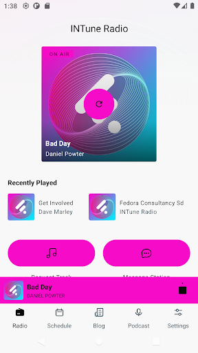 Android application INTune Radio screenshort