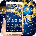 Cover Image of Unduh Golden Blue Flower Deluxe Gold 1.1.17 APK