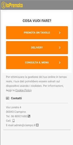 Android application Pizzeria Leone screenshort