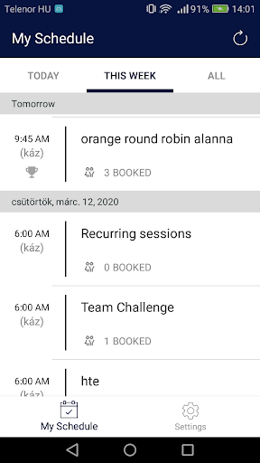 Android application USTA Serve screenshort