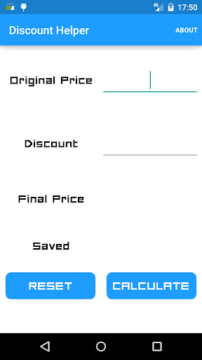 Android application Discount Calculator screenshort