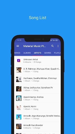 Material Music Player Screen 3