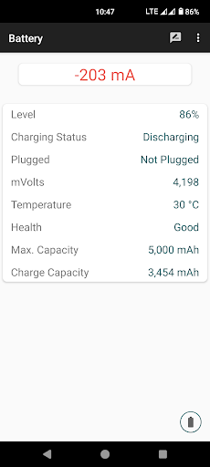 Android application Battery screenshort