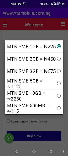 Android application vtumobile.com.ng screenshort