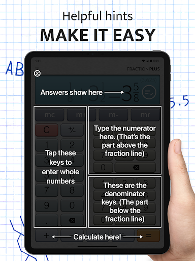 Screenshot of Fraction Calculator Plus
