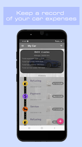 Android application Drivex - Car expenses screenshort