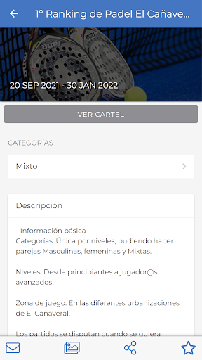 Android application Pádel El Cañaveral screenshort