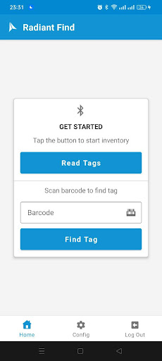Android application Radiant BLE Find screenshort