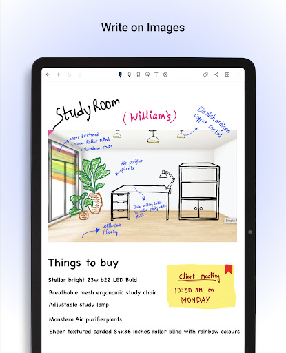 Noteshelf, Note-taking app