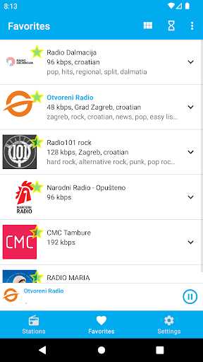 Croatian Radio Stations Screen 2