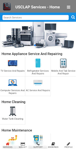 USCLAP Services Screen 3