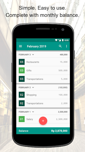 Android application Pengeluaran screenshort