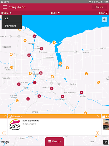 Screenshot of Visit Rochester, NY