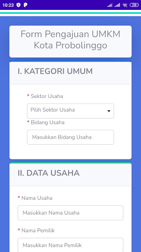 Android application UKM Pintar Kota Probolinggo screenshort