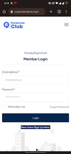 Android application Coporate Club screenshort