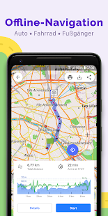 OsmAnd+ — Captura de tela off-line de Karten e GPS