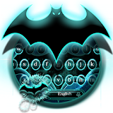 Bat Hero Blue Neon Keyboard icon