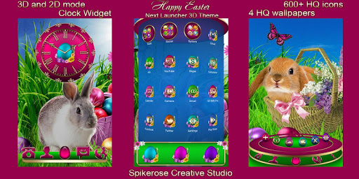 Android application Happy Easter 3D Next Launcher screenshort