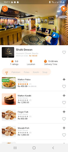 Ecru : Food Delivery Screen 3