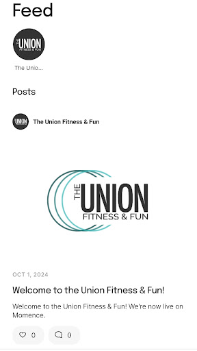 Screenshot of The Union Fitness & Fun App