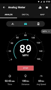 スピードメーター: オドメーター, 距離計, 速度 トラッカ