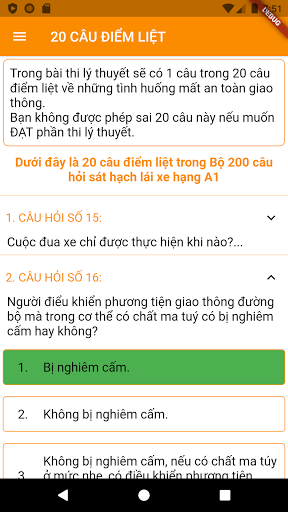 Ôn thi lái xe máy Hạng A1 Screen 3