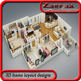 3D room planner layout icon