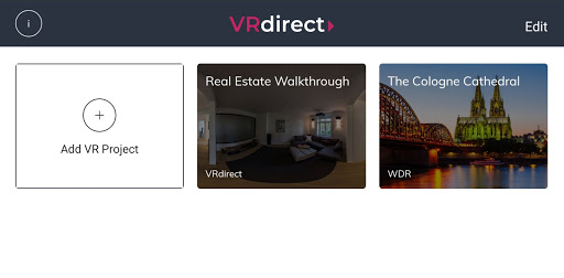 Android application VRdirect screenshort