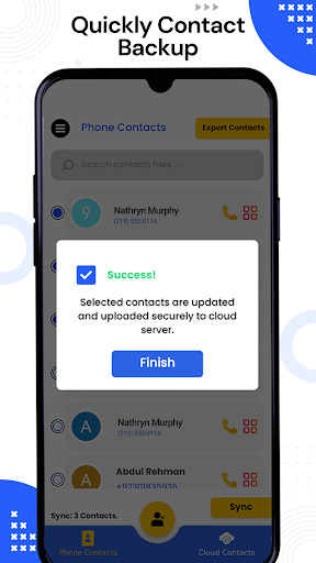 Contacts Backup & Restore Screen 3