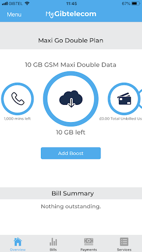 My Gibtelecom Screen 3
