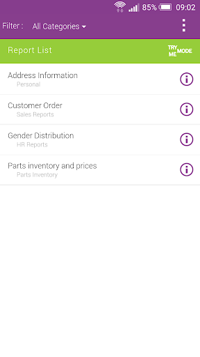 Android application IFS Quick Reports 7.5, 8 & 9 screenshort