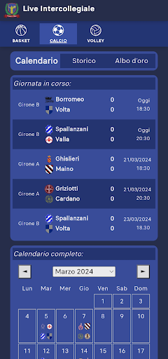 Android application Live Intercollegiale screenshort