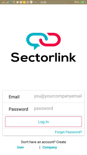 Android application SECTORLINK screenshort