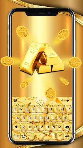 Android application Gold Live Keyboard Background screenshort