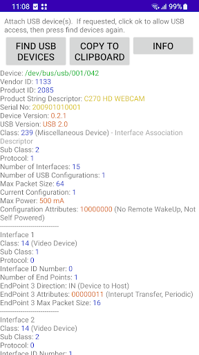 Screenshot of USB Host Test