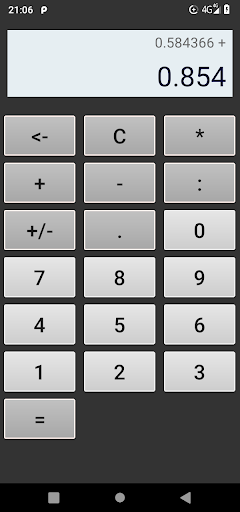 Android application Calculator screenshort