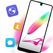 Colorful feather pen theme for Galaxy J7 Max