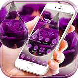 Water drop rose Theme purple icon