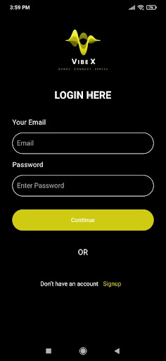 Android application VibeX screenshort