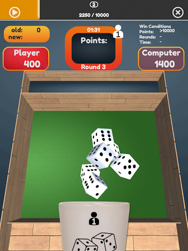 Android application 10000 Dice Farkle King 3D screenshort