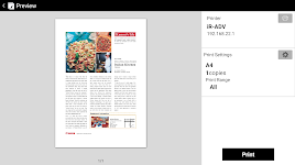 screenshot of Canon PRINT Business
