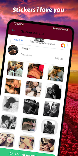 Android application WASticker Love Romantic screenshort