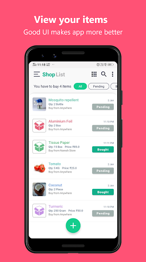 Android application Shop List - Your Shopping List screenshort