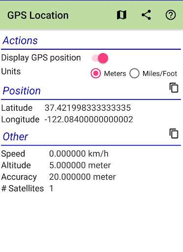 Android application GPS Location screenshort