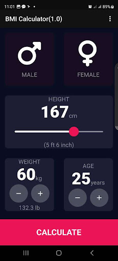 BMI Calculator Screen 2