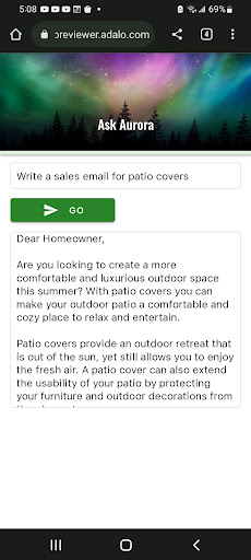 Ask Aurora Ai Screen 2